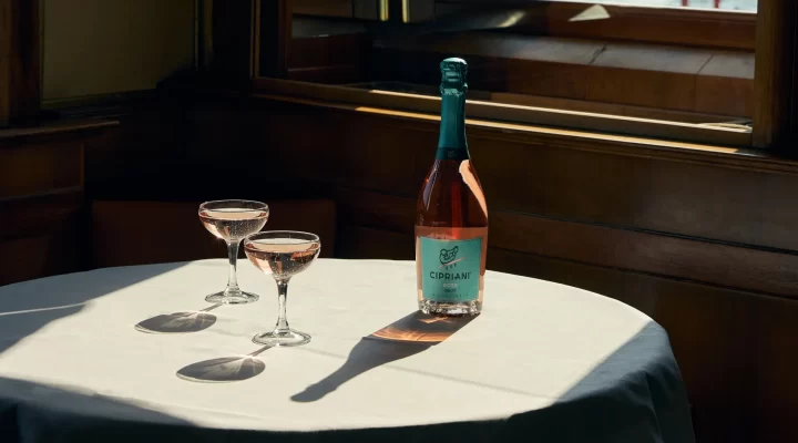 Copas de vino rosado