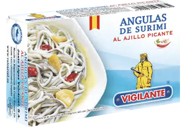Angulas de surimi al ajillo picante Angulas de surimi al ajillo picante