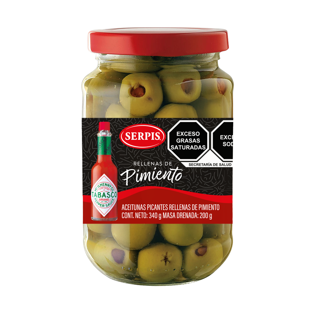 Aceituna Rellena de Pimiento al Tabasco 340g